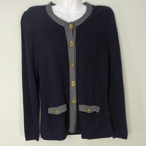 J. McLaughlin Womens Cardigan Sweater Black Knit M‎